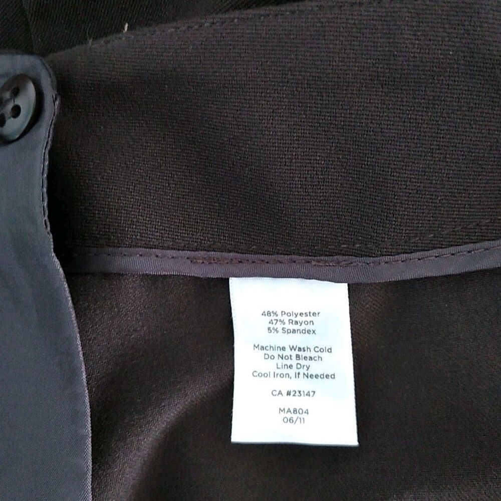 TALBOTS NWT Heritage Womens Slacks Chocolate Brown Side Zip Sz 16 Career Preppy - Picture 7 of 8
